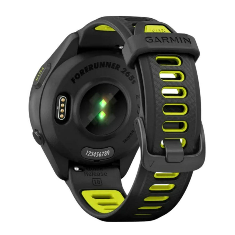 Garmin Forerunner 265S Black Bezel and Case AMOLED GPS Running Smartwatch (Black and Amp Yellow)