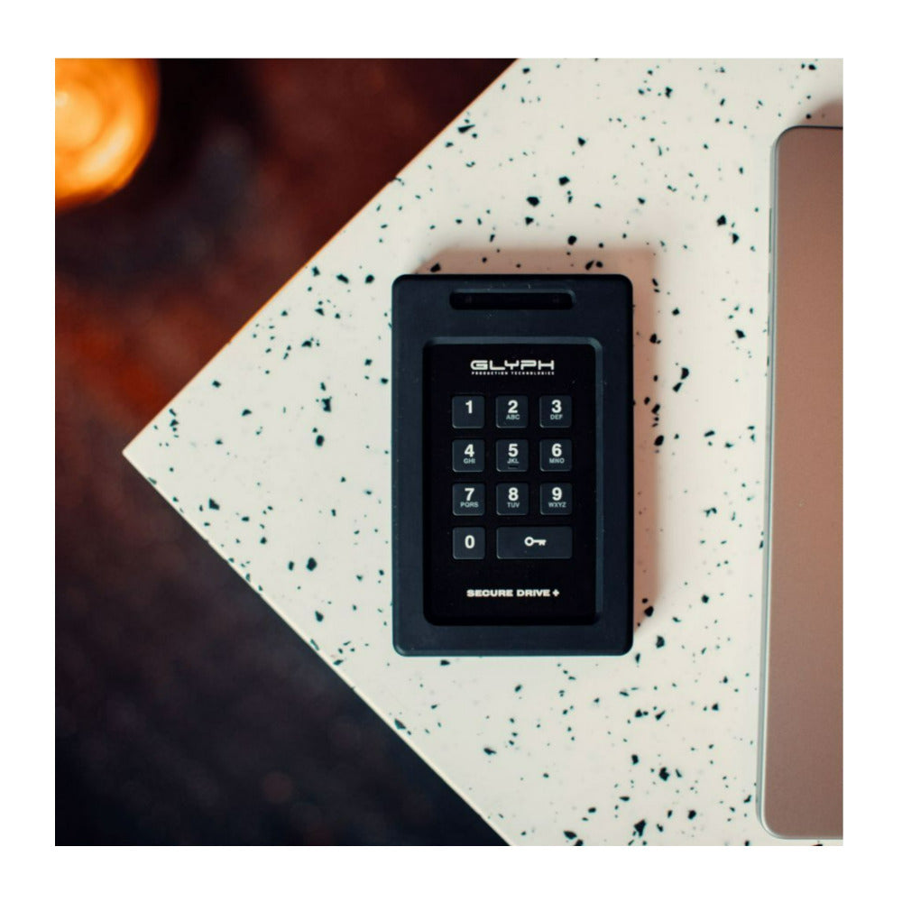 Glyph SecureDrive Plus Encrypted, Rugged, Portable Bus-Powered 4TB Solid State Drive with Keypad
