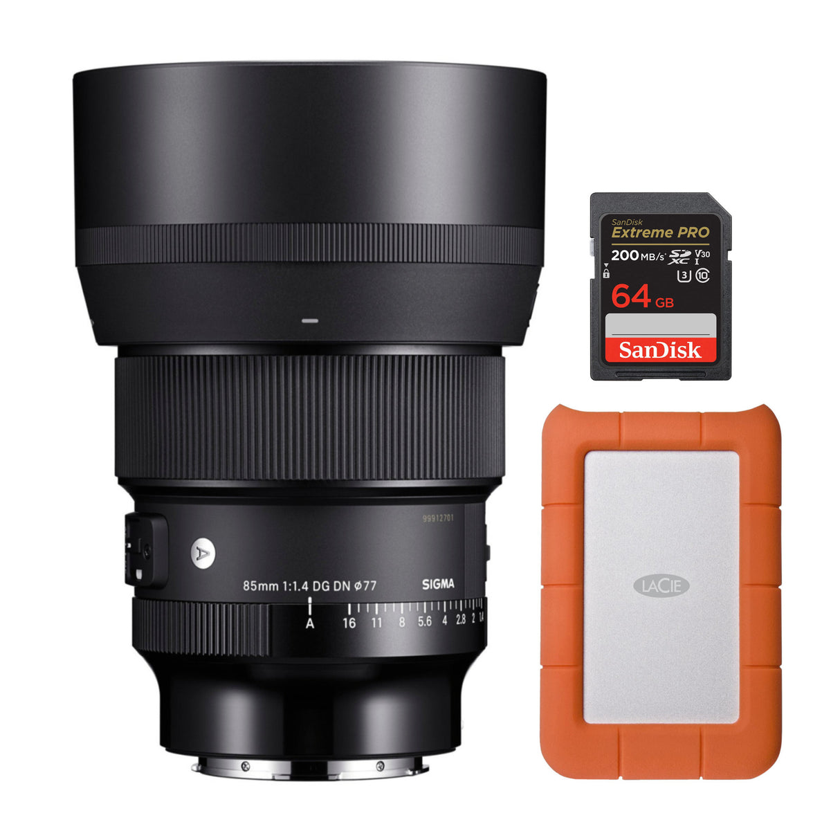 Sigma 85mm f/1.4 DG DN Art Lens for L Mount with 1 TB Hard Drive and 64GB Ultra SDXC Memory Card