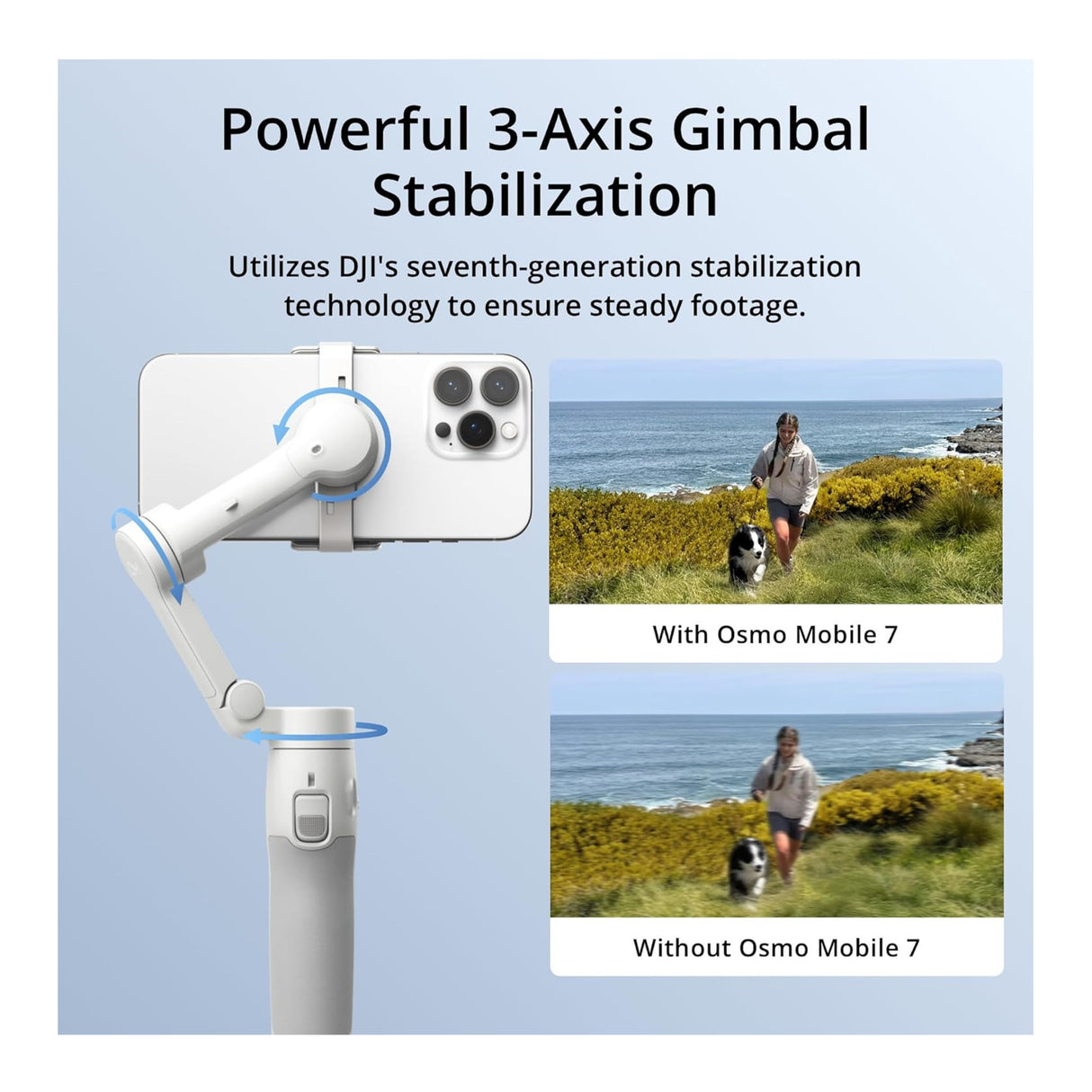 DJI Osmo Mobile 7 Gimbal with ActiveTrack 7.0 and 7th Gen Stabilization with Mobile Accessory Bundle
