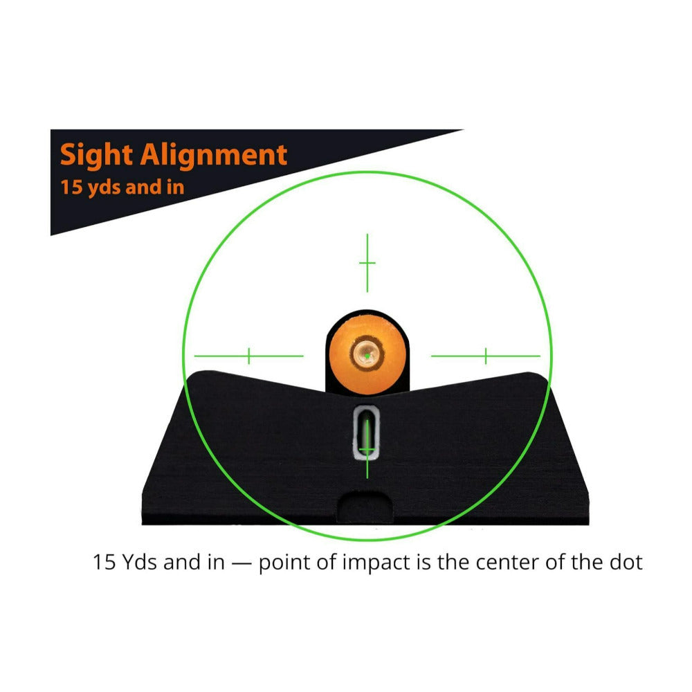 XS SIGHTS DXT2 Big Dot Tritium Front and Rear Night Sight for Glock 42, 43, 43X, and 48 (Orange)