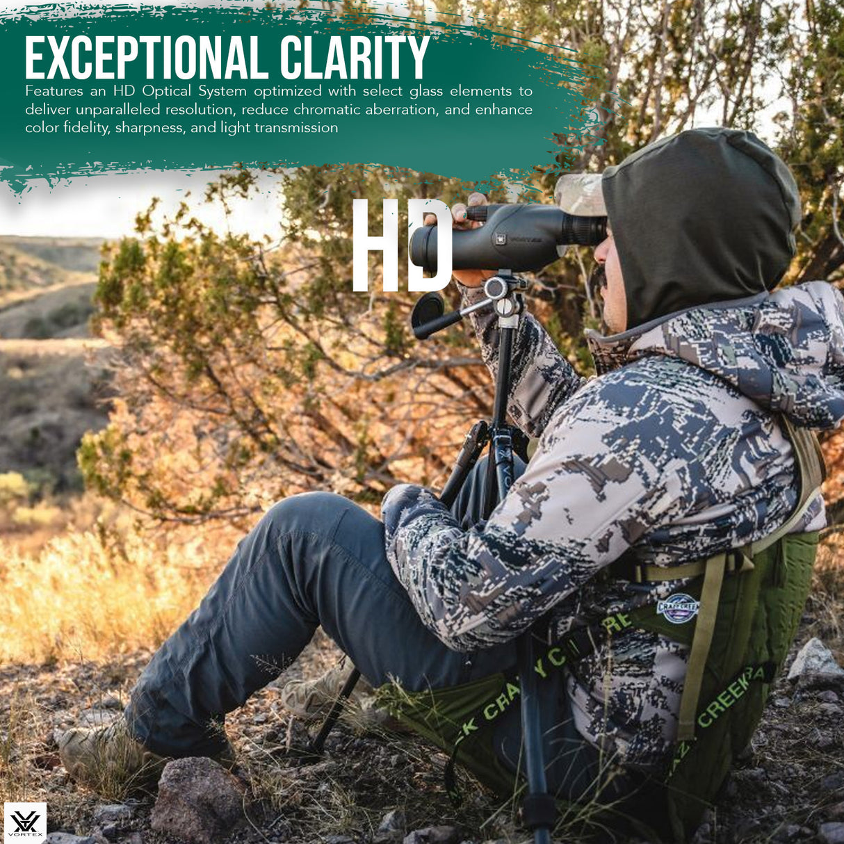 Vortex Viper HD 11 to 33 x 50mm Straight Spotting Scope with Lightweight Design with Tripod Bundle