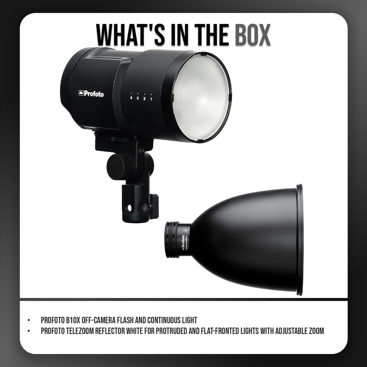 Profoto TeleZoom Reflector White for Protruded and Flat-Fronted Lights with Adjustable Zoom Bundle