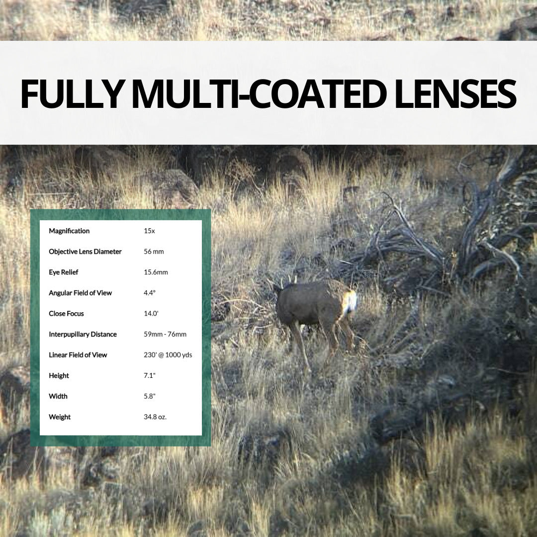 Vortex Diamondback HD 15x56 Binoculars with Basic Smartphone Adapter and Black Camo Hat Bundle