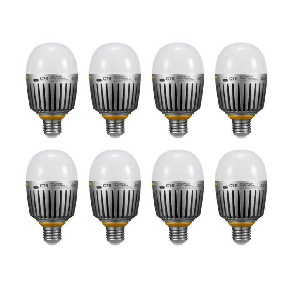 Godox C7R Knowled RGBWW Creative Bulb 8-Light Kit with Built-In Battery and 7W Power Output