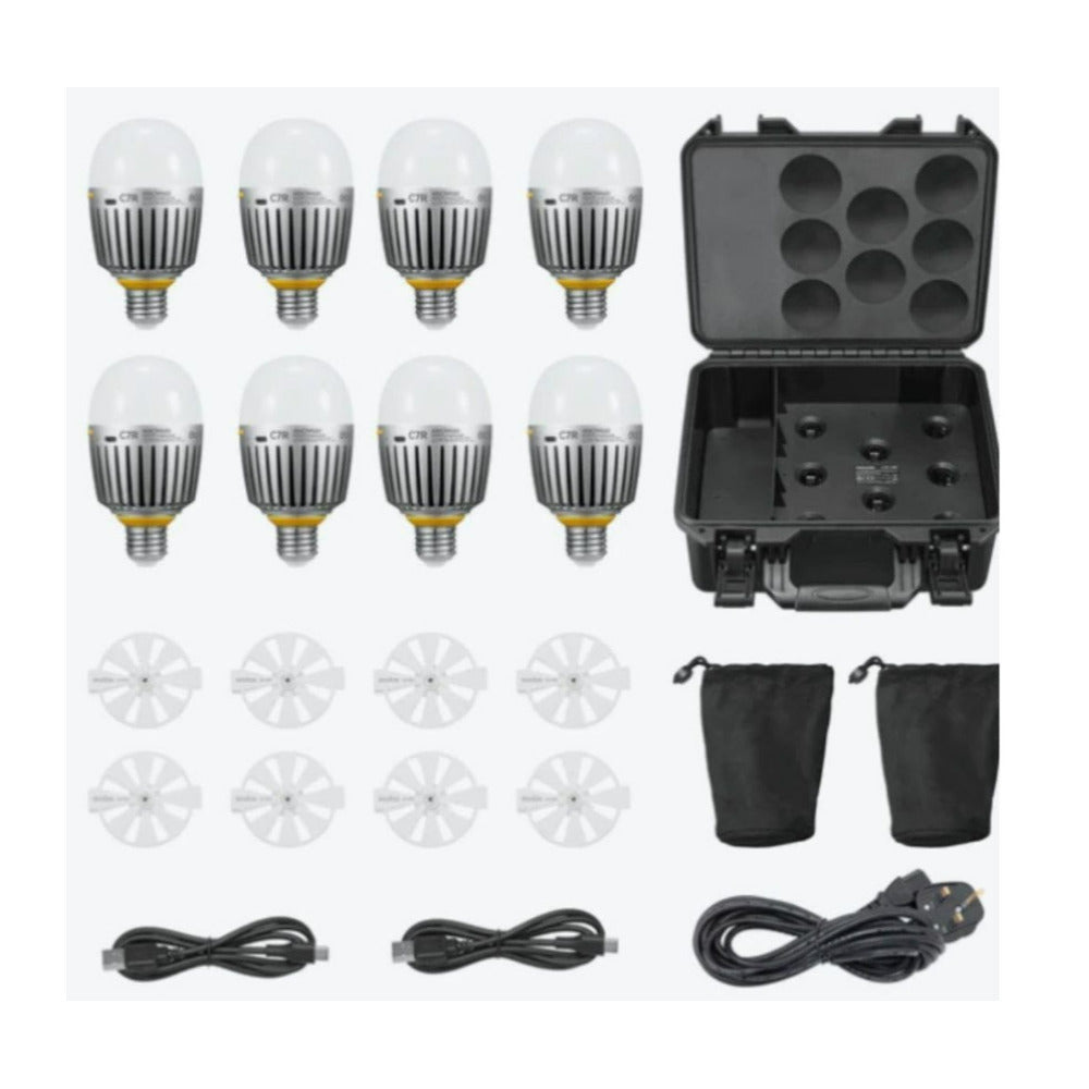 Godox C7R Knowled RGBWW Creative Bulb 8-Light Kit with Built-In Battery and 7W Power Output