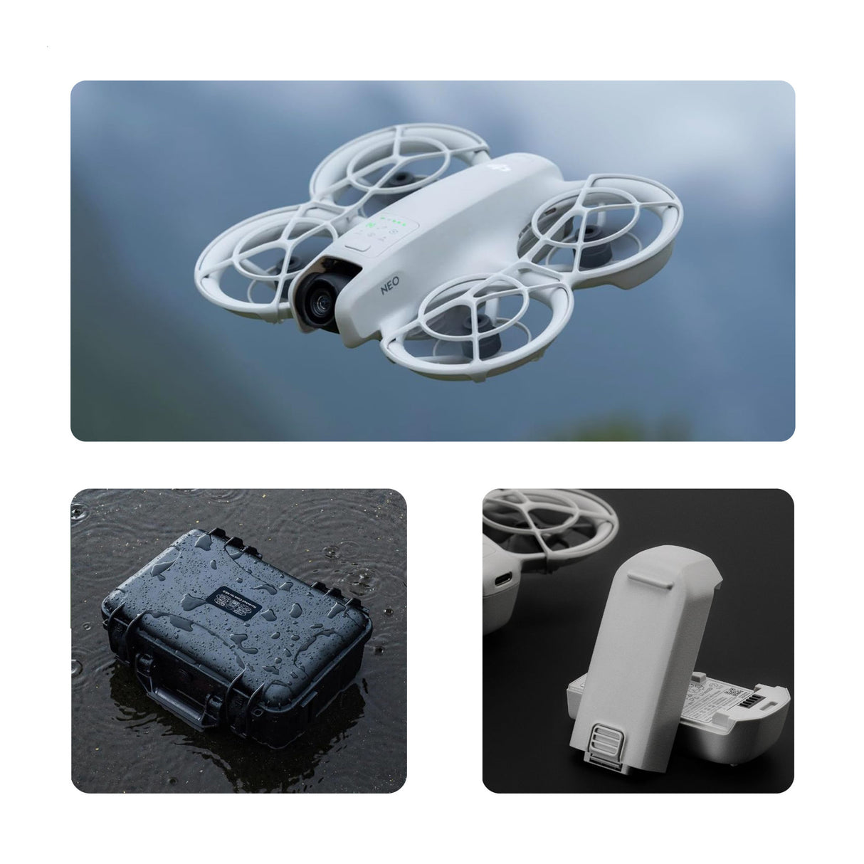 DJI Neo Palm Sized Lightweight Drone with Two Extra Intelligent Flight Batteries and Hard Case
