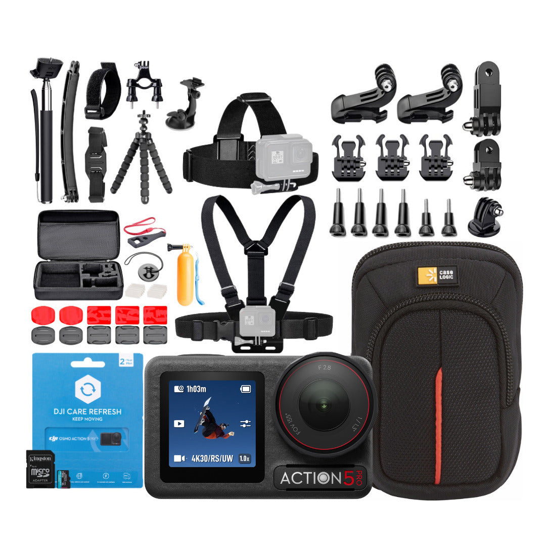 DJI Osmo Action 5 Pro Standard Combo Action Camera with 4nm Chip and 47GB Built-In Storage Bundle