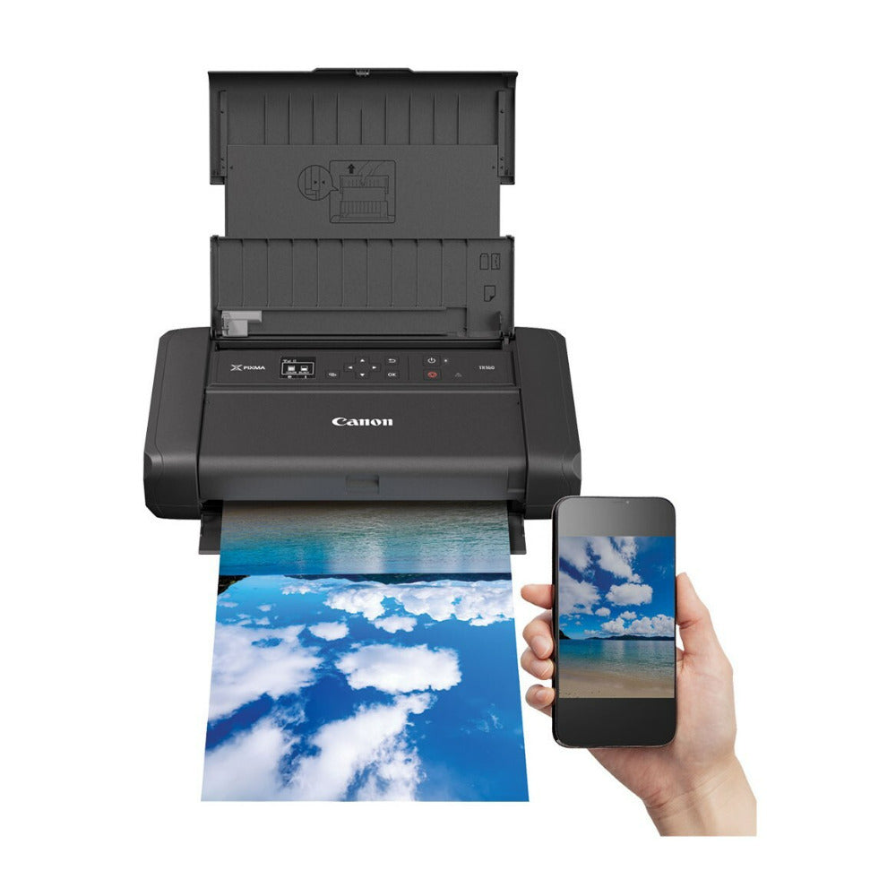 Canon PIXMA TR160 Wireless Portable Printer with Lightweight Body, 5-Color Hybrid Ink System (Black)
