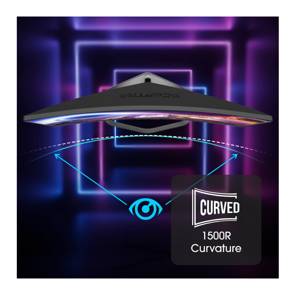 Sceptre 25-Inch 1080P FHD 1ms Blur Reduction Curved Gaming Monitor with 240Hz Refresh Speed (Black)