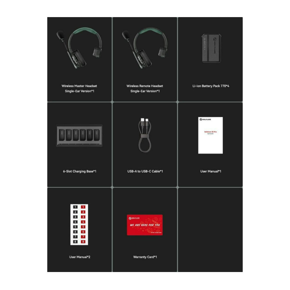 Hollyland Solidcom SE Pro 2S Full-Duplex Wireless Intercom Headset System (1.9 GHz, Green)