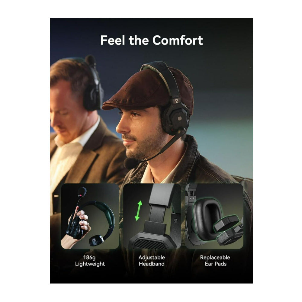 Hollyland Solidcom SE Pro 4S Full-Duplex Wireless Intercom Headset System (1.9 GHz, Green)