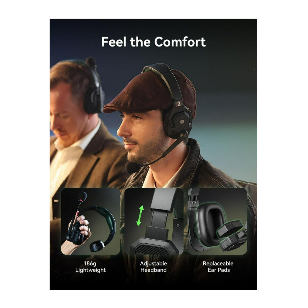 Hollyland Solidcom SE Pro Wireless Remote Headset with Dual-Mic Noise Cancellation (1.9GHz, Green)