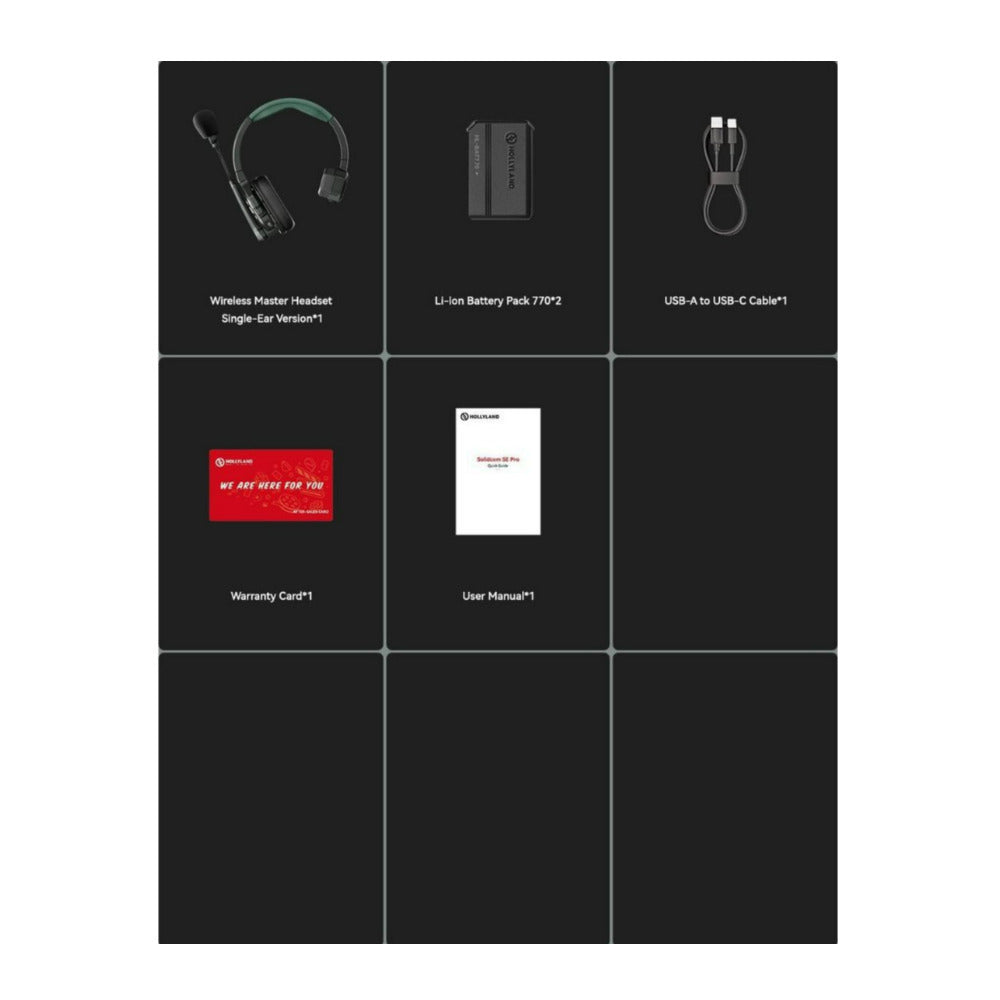 Hollyland Solidcom SE Pro Wireless Remote Headset with Dual-Mic Noise Cancellation (1.9GHz, Green)