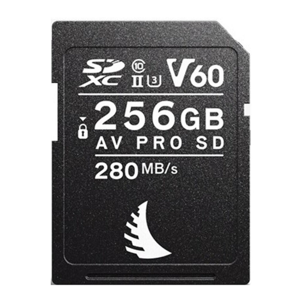 Angelbird AV Pro SD V60 SDXC UHS-II Memory Card with Stable Stream Technology (256GB, Black)