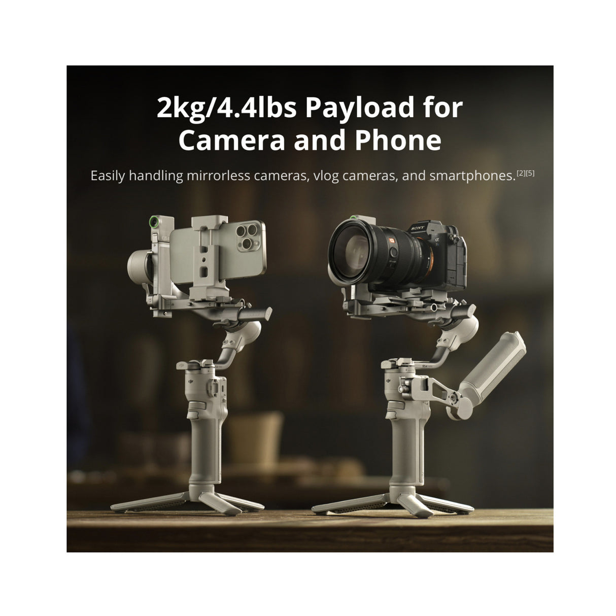 DJI RS 4 Mini Gimbal Stabilizer for Cameras with VMic Mini Ultracompact Camera-Mountable Shotgun Mic