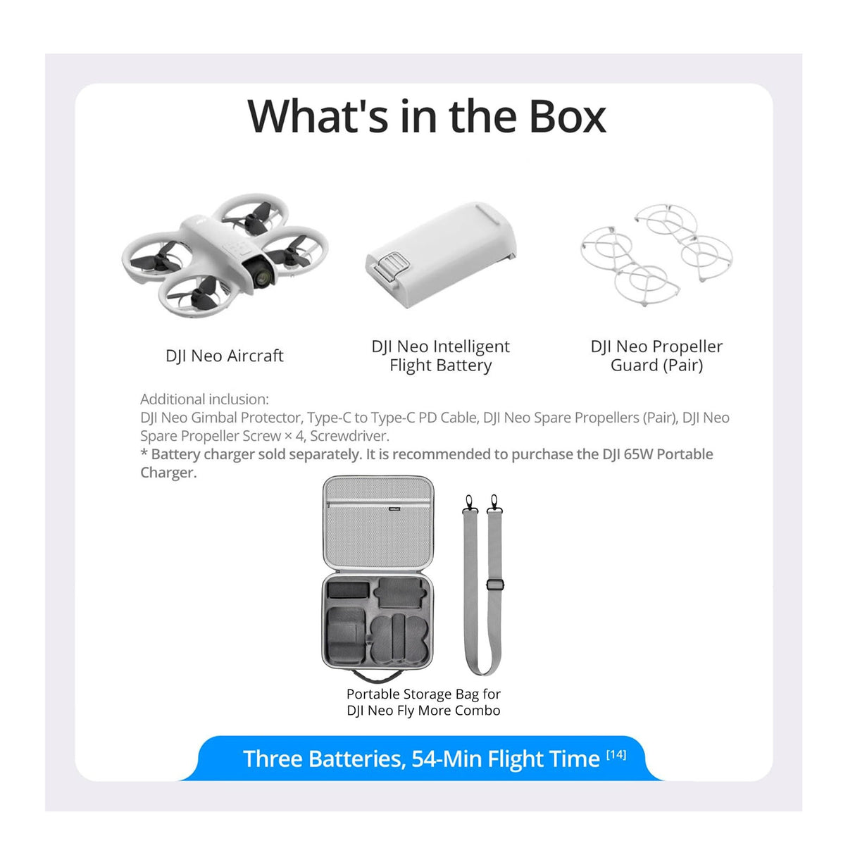 DJI Neo Palm Sized Lightweight Drone and Portable Storage Bag with Custom Interior for Neo Bundle