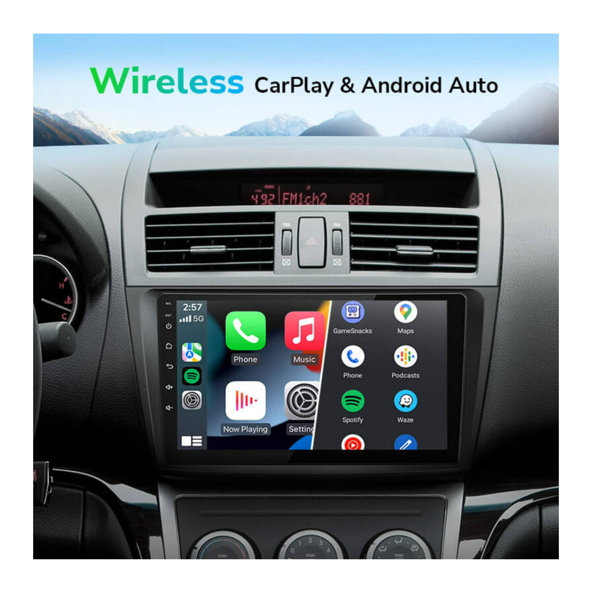 Eonon 2010-2013 Mazda 3 Android 13 Wireless Apple CarPlay and Android 9-Inch Display Car Stereo