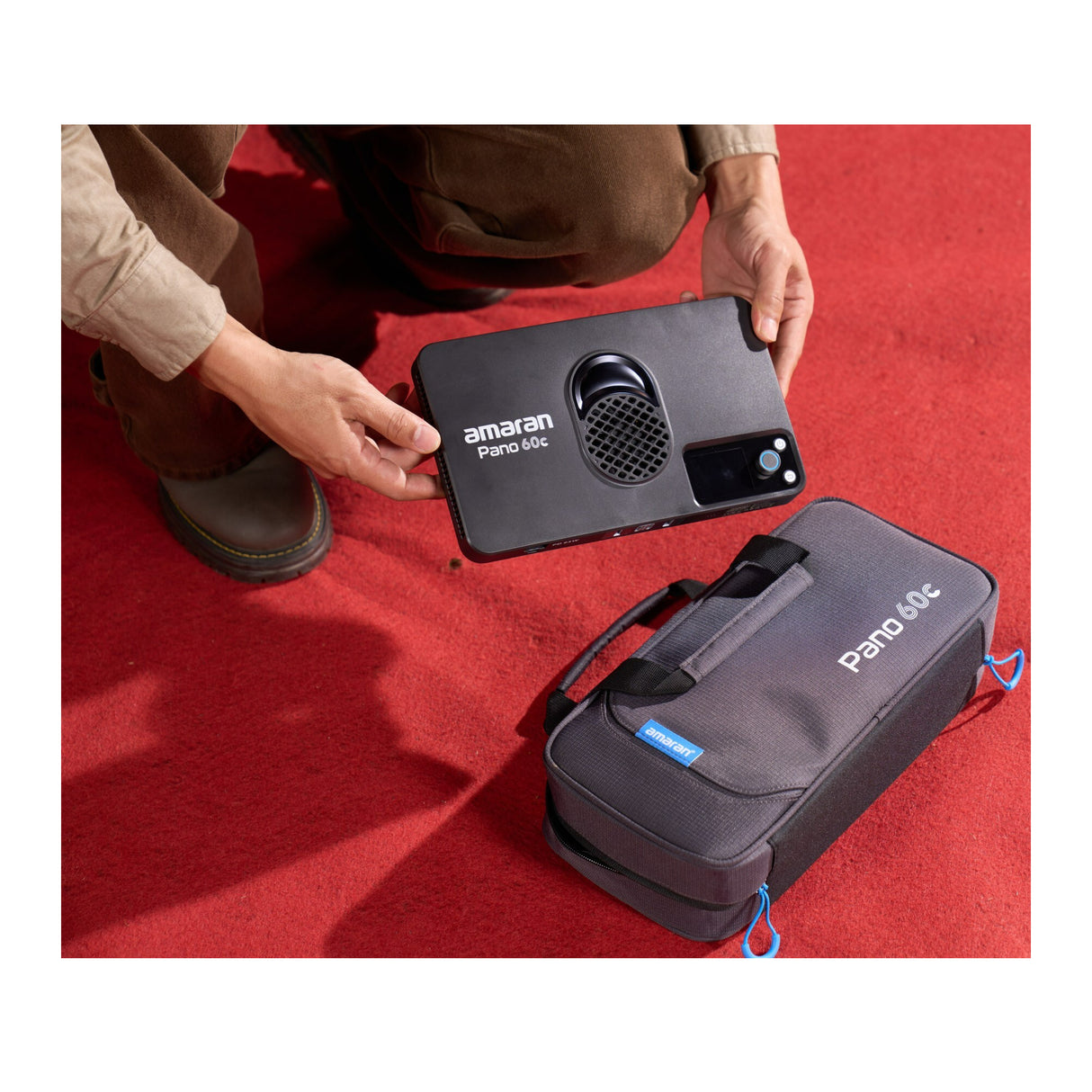 amaran Pano 60c Compact 60W Output RGBWW Full Color Panel Light All-In-One Creator Kit (Charcoal)