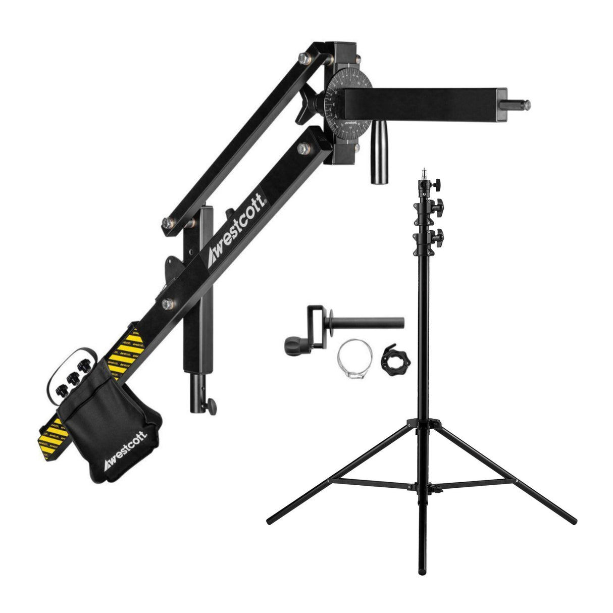 Westcott Easy Boom Arm for Consistent Light Positioning and 360-Degree Rotation (Black) Bundle