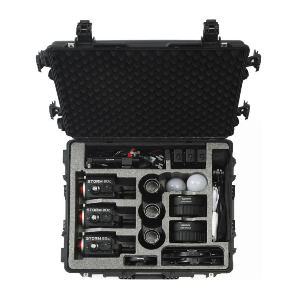 Aputure STORM 80c Portable 3-Light Kit with ProLock Hyper Reflector and Mount Protection Cover