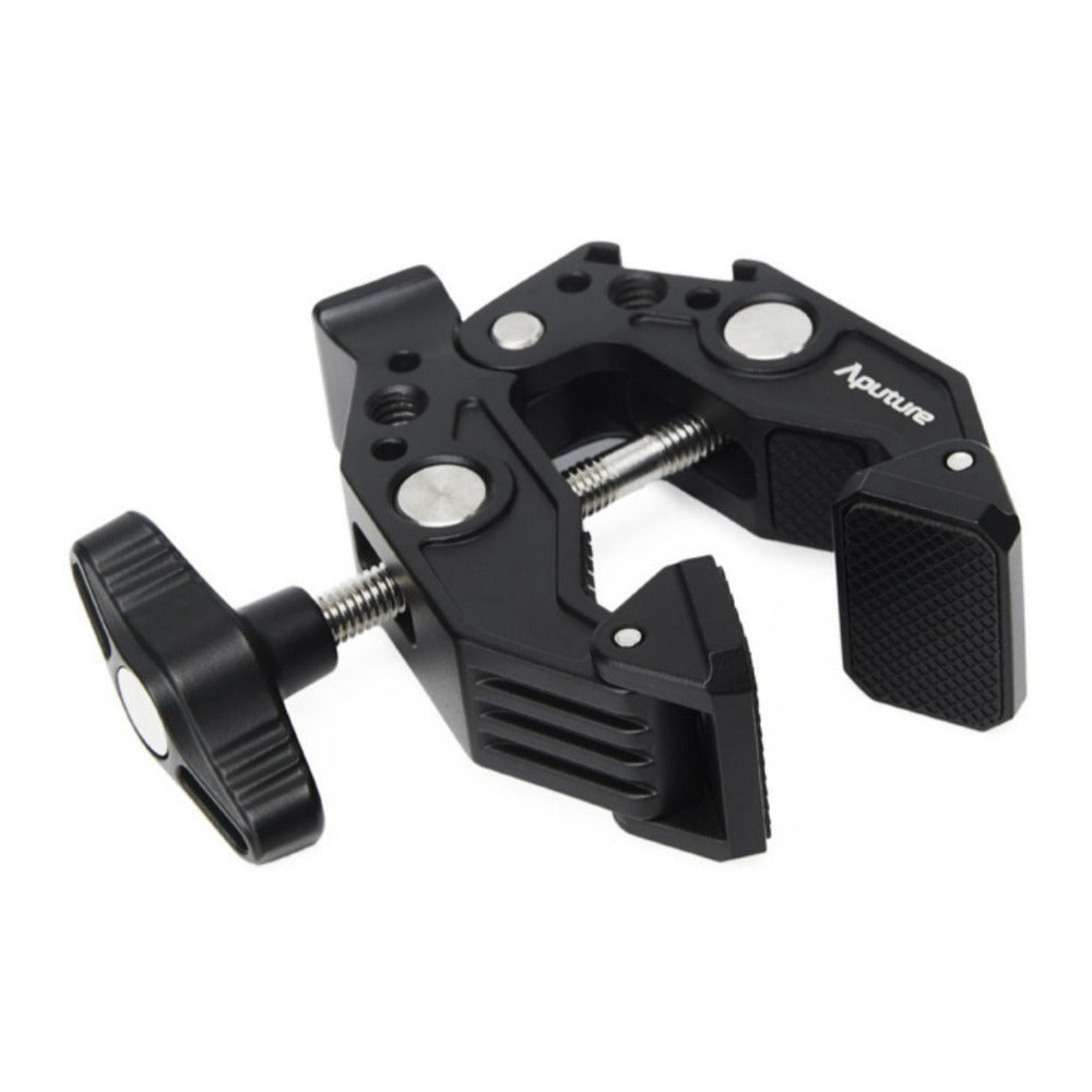 Aputure Super Mounting Clamp with Cold Shoe and Threads for Securing Lights and Accessories (Black)