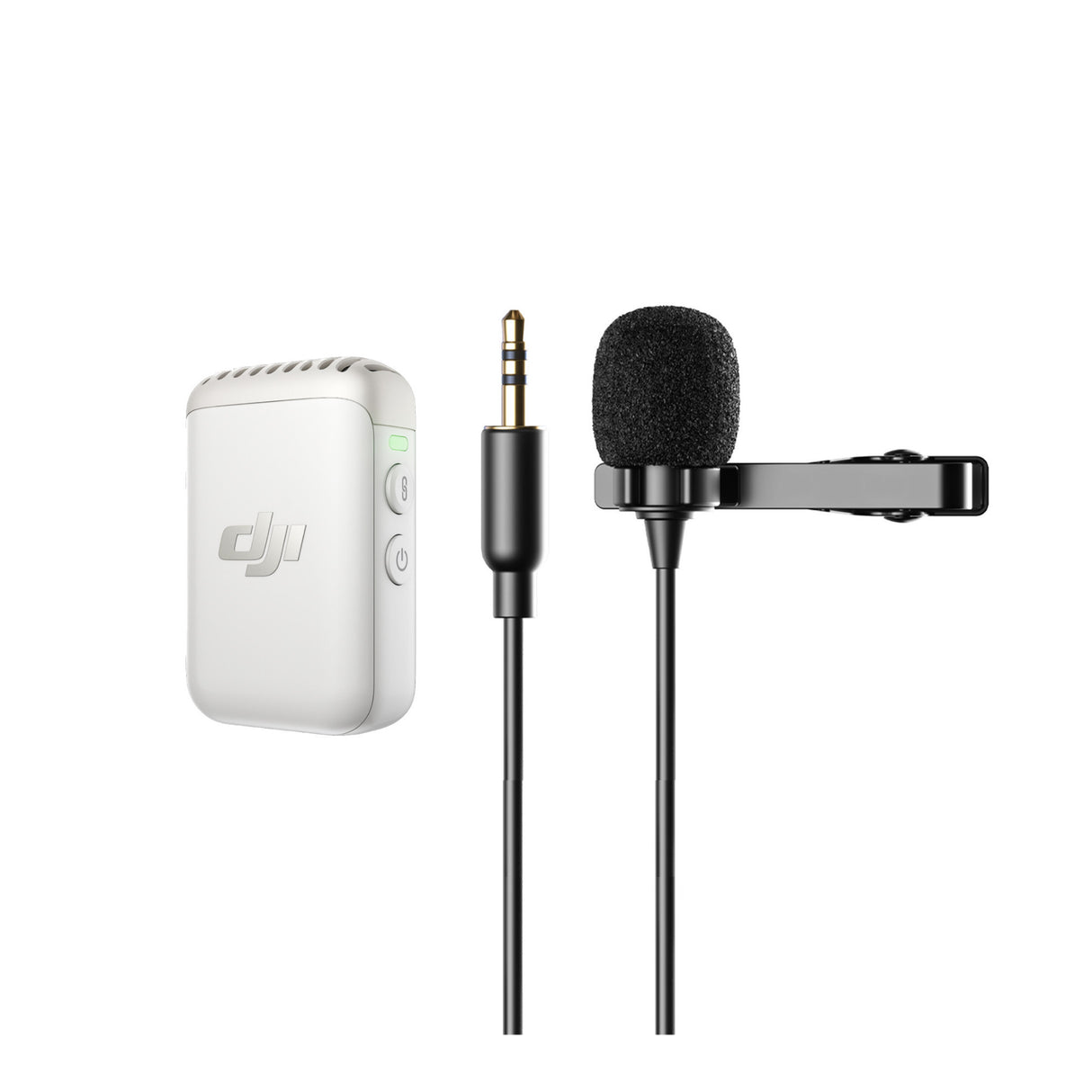 DJI Mic 2 (1 TX, Platinum White) with Omnidirectional Lavalier Microphone