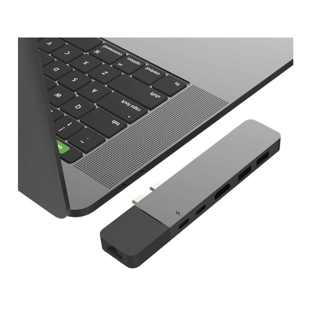 HyperDrive NET 6-In-2 USB-C Hub for Data Transfer, Video Output, and Power Delivery (Space Gray)