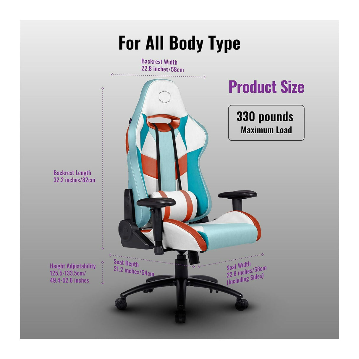 Cooler Master Caliber R2S Kanagawa Gaming Chair with Adjustable Seat and 2D Soft Armrest
