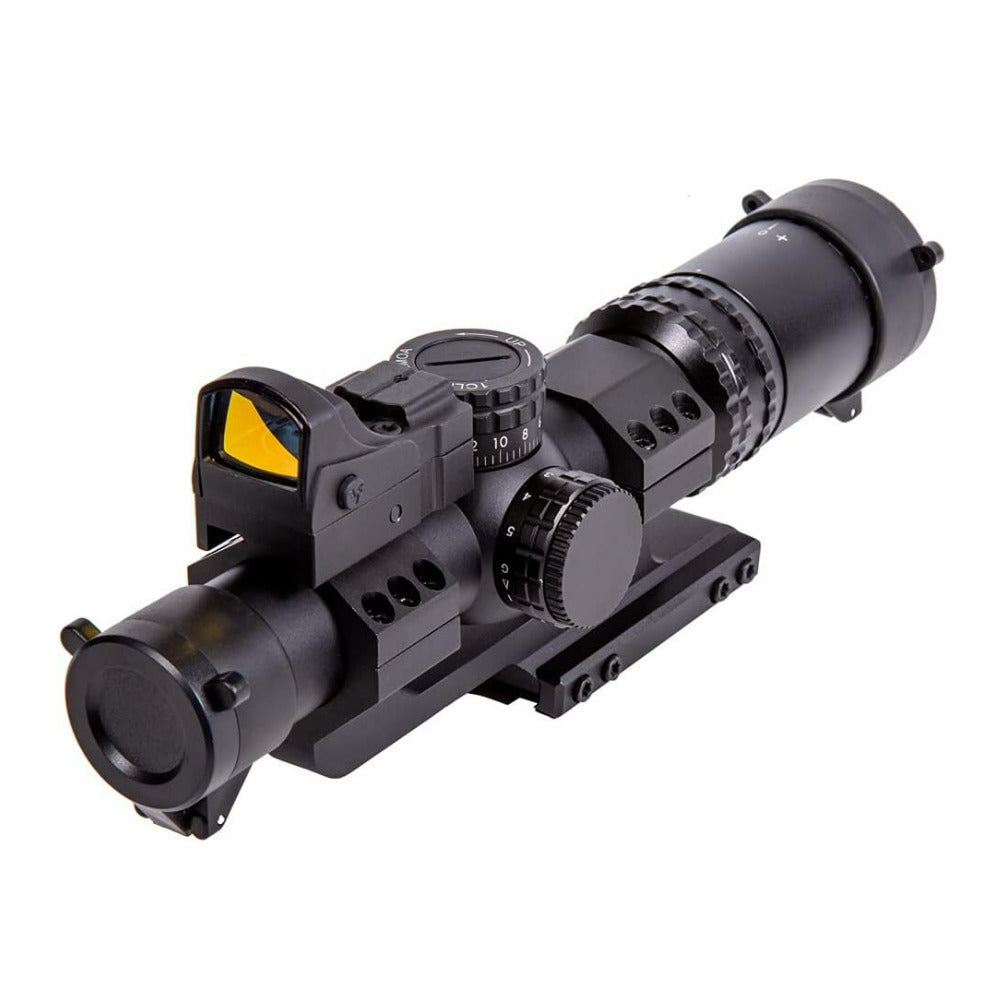 Firefield RapidStrike 1-4x24 Riflescope Kit with Pop-Up Locking Turrets and 5 Brightness (Black)