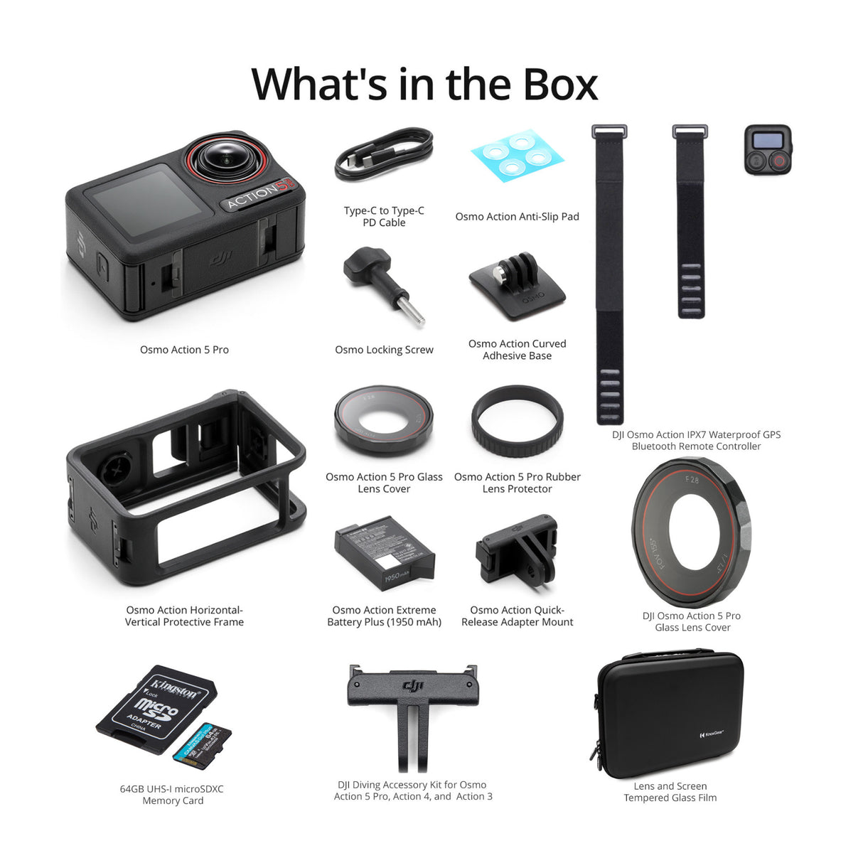 DJI Osmo Action 5 Pro Standard Combo with Deluxe Accessory Bundle