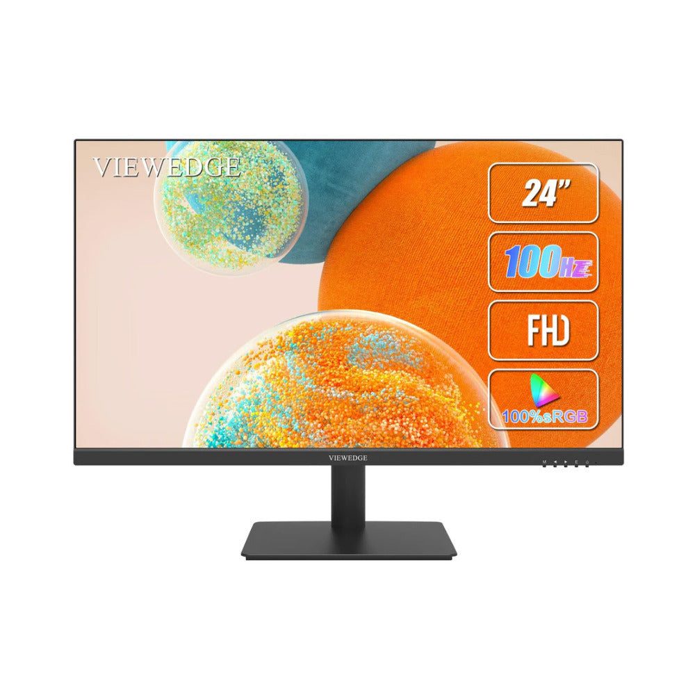 Viewedge 24 Inch Full HD (1920x1080) Flat VA Monitor, 178 degrees Viewing Angle, 100Hz (Black)