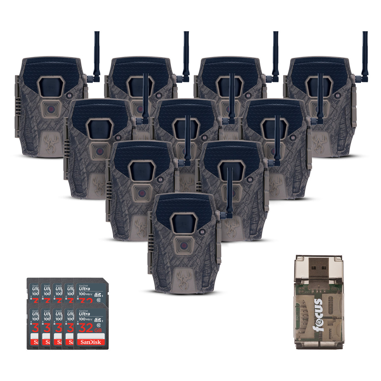 Wildgame Innovations Terra XT 2.0 24MP Cellular Camera with 720p Video (Gray) (10-Pack) Bundle