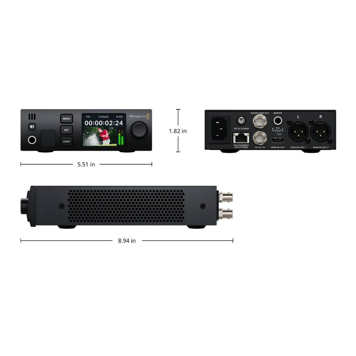 Blackmagic Design 2110 IP UHD 4K UpDownCross 12G Converter with USB Port and LCD Display (Black)