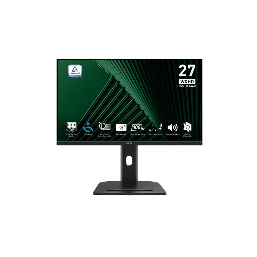 MSI PRO MP275QPG 27-Inch Monitor with Built-In Speakers, Anti-Flicker, and 4-Way Adjustable Stand