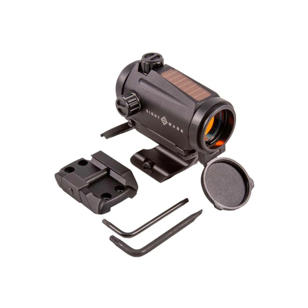 Sightmark MTS Mini Solar Red Dot Sight Dual Power 22mm Lens 3 MOA Reticle (Black)