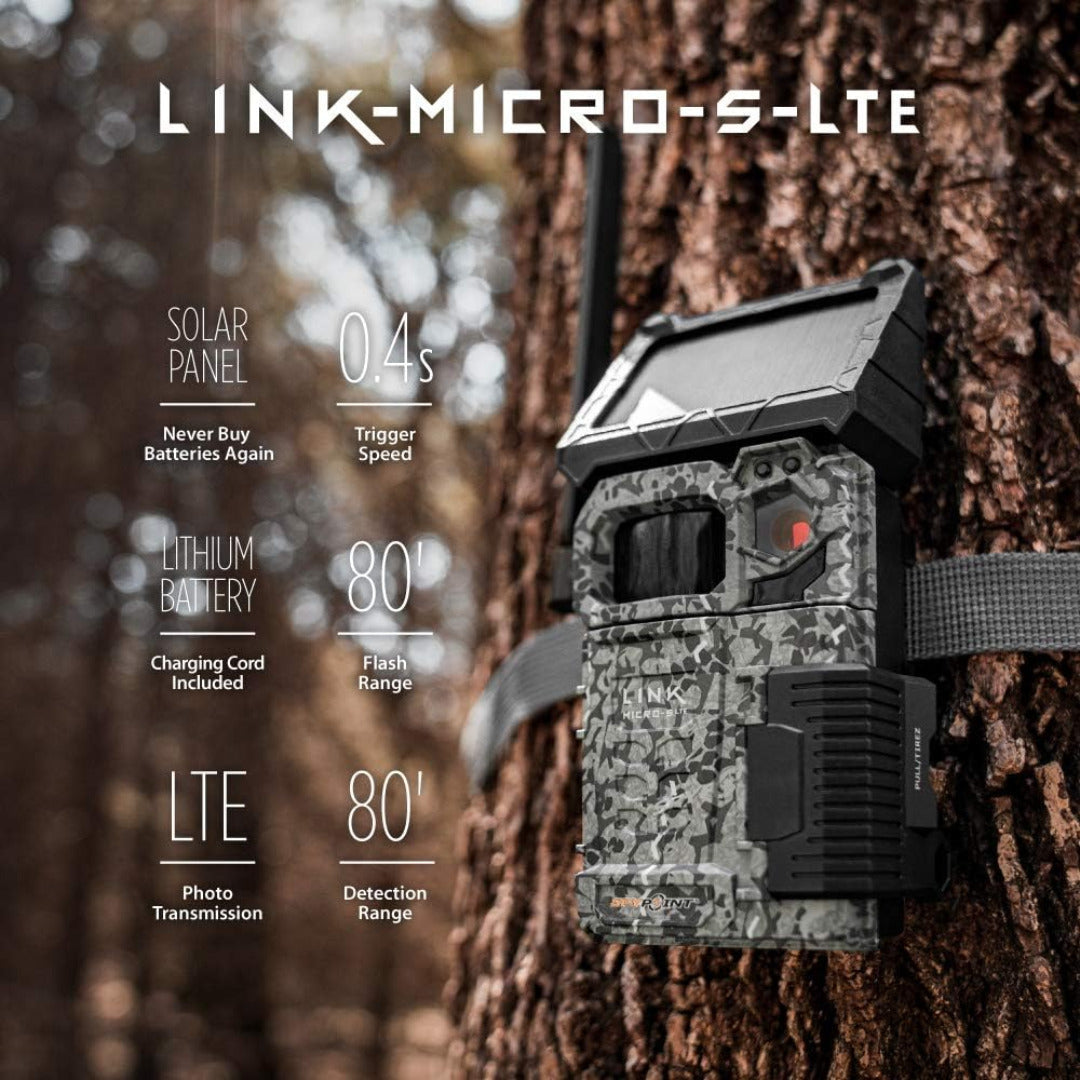 Spypoint Link-Micro-S-LTE 10MP Data Transmission Trail Camera (Camouflage) with Memory Card Bundle