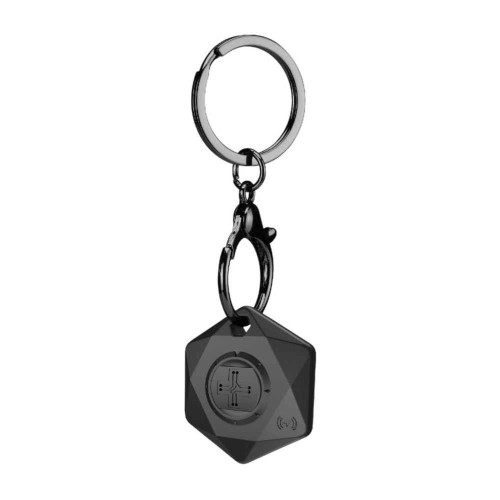 Swissdigital Design HEXAGON Finder Key Chain Compatible with Apple and Android Devices (Black)