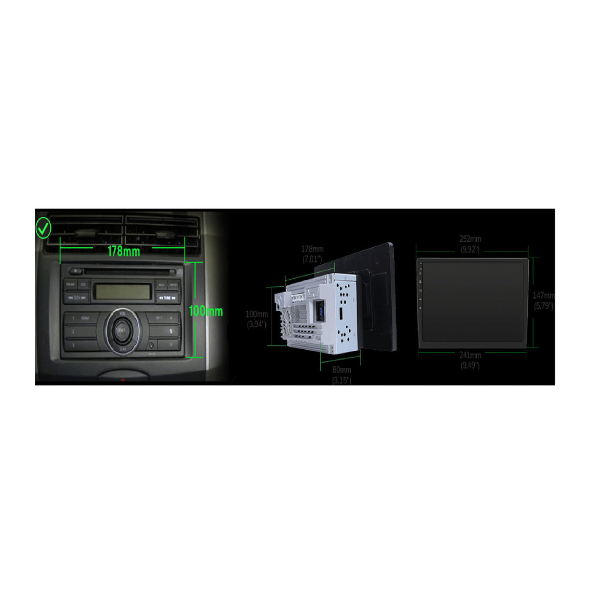 Eonon Android 13 Double Din Car Radio - 10.1 Inch QLED Touch Screen (6GB+64GB)