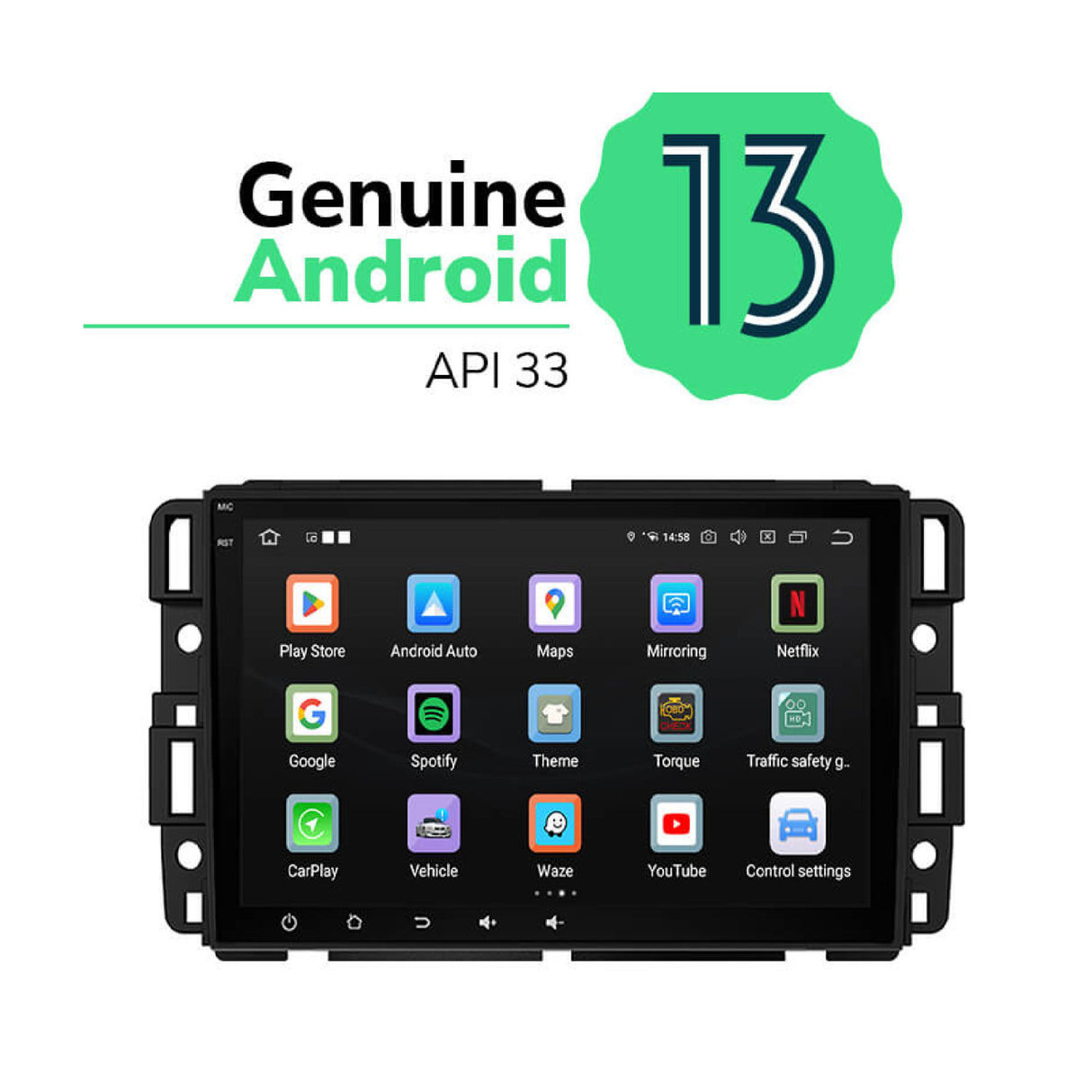 Eonon Android 13 Wireless Car Play & Auto Car Radio - 8 Inch IPS Touchscreen