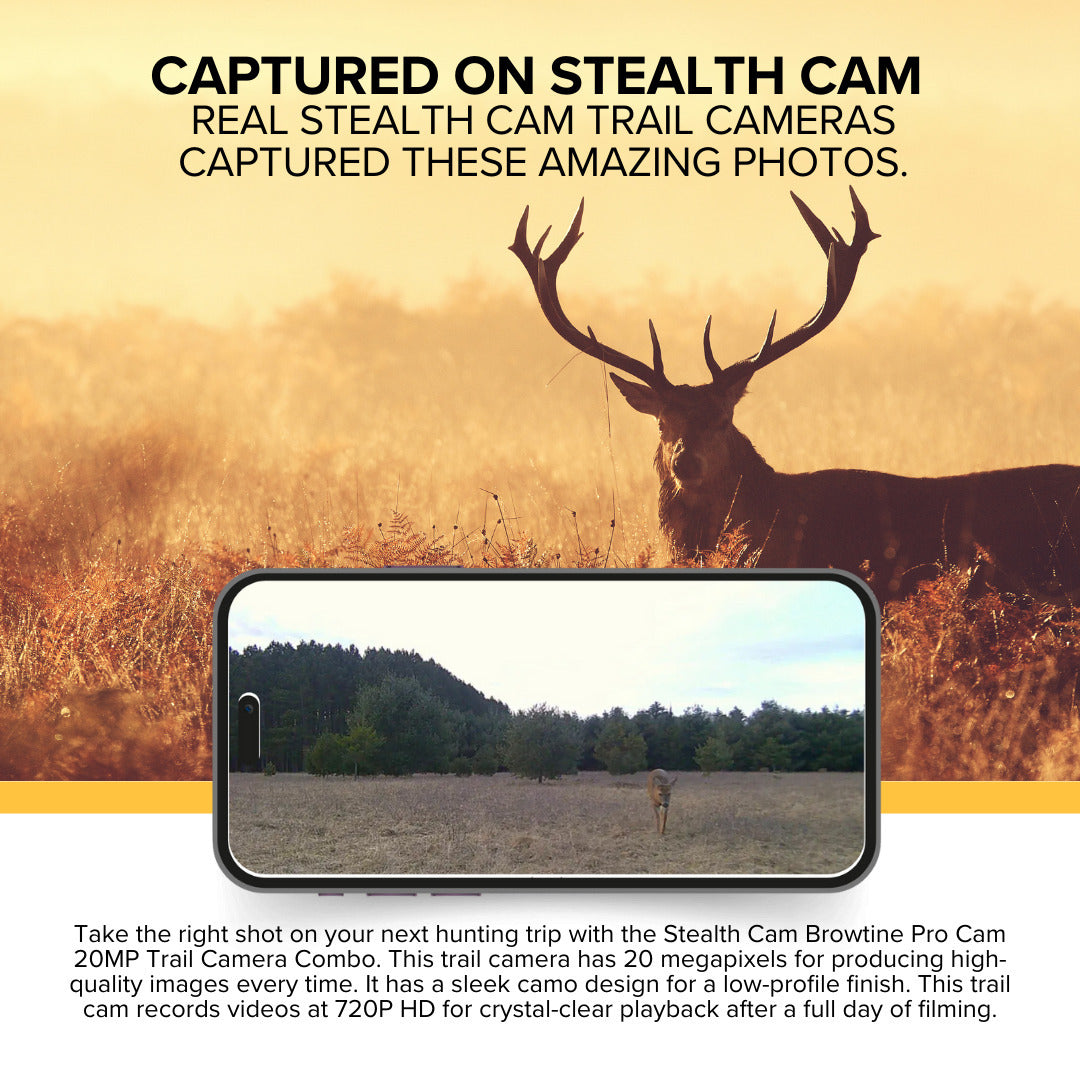 Stealth Cam Browtine 20MP Trail/Game Camera with 720P HD Video, Camo (10 Pack)