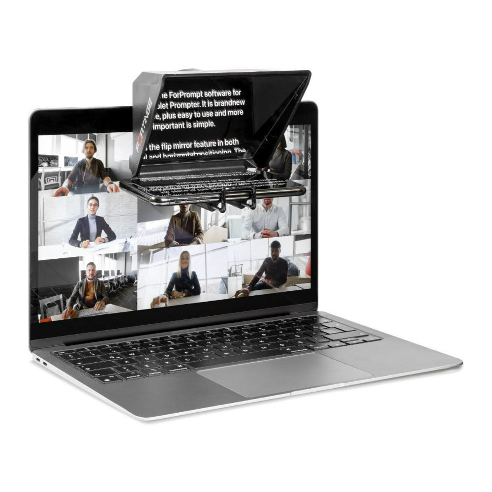 Fortinge Mobile Teleprompter with Six Lens Adapter Rings for DSLR and 5.8-Inch Smartphones