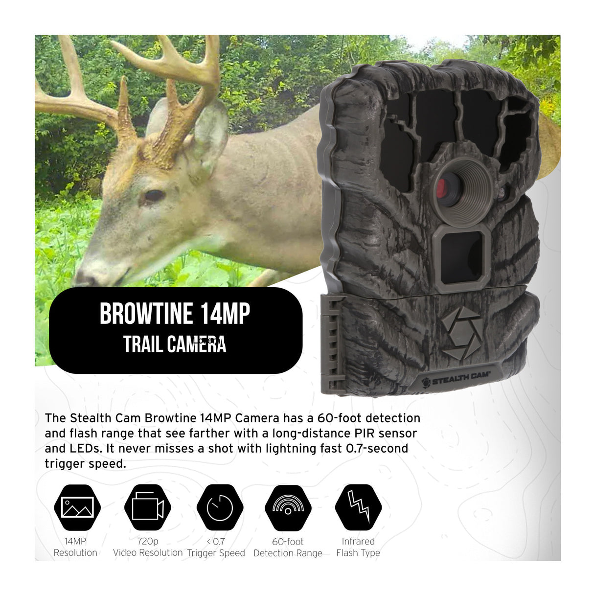 Stealth Cam Browtine 14MP Camera with Trail Camera Bundle (4-Pack)