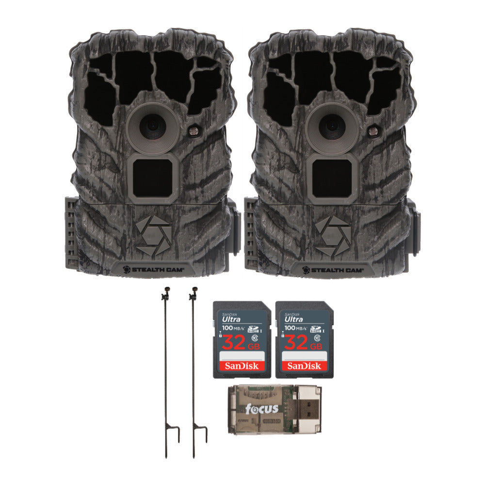 Stealth Cam Browtine 14MP Trail Camera with Video (2-Pack) Bundle