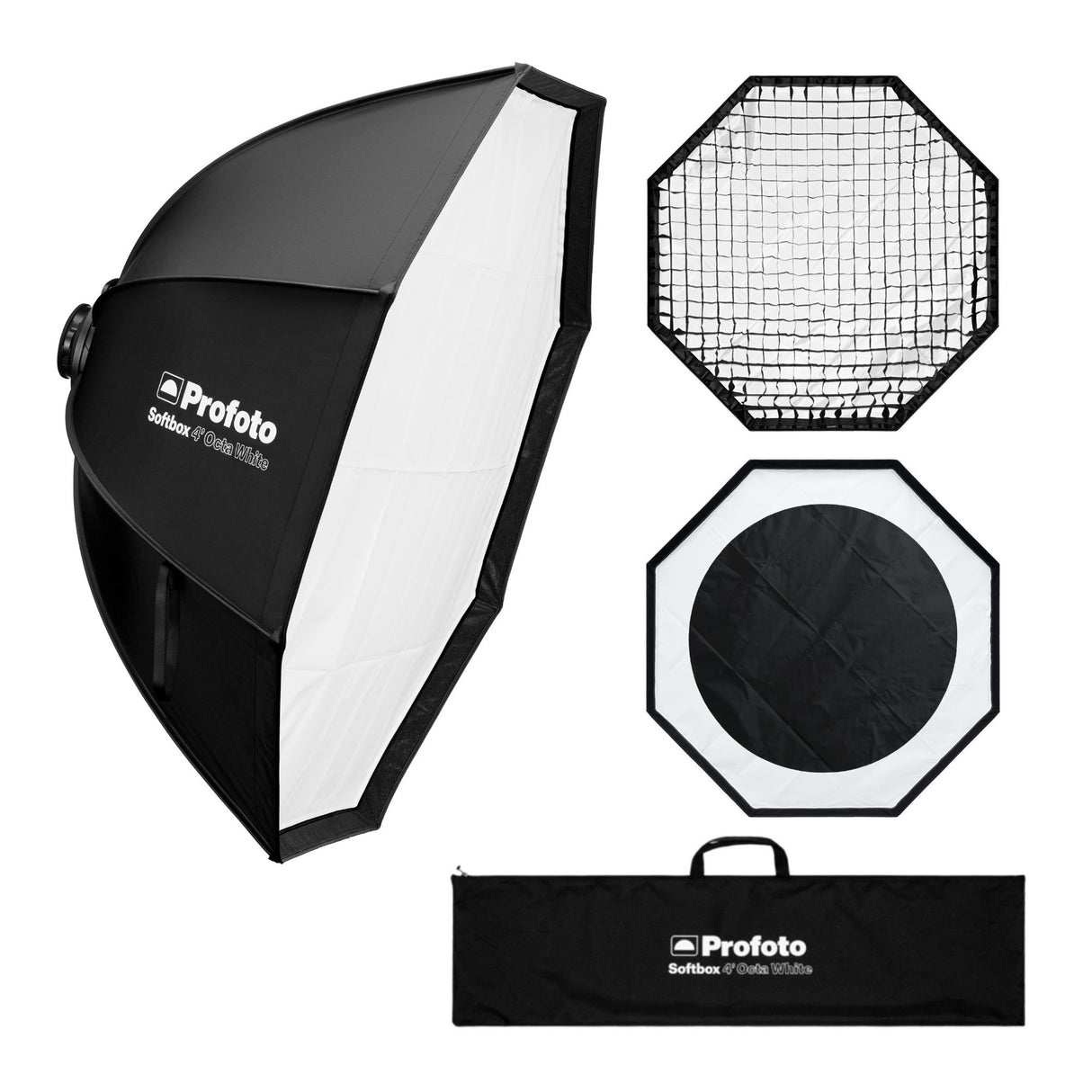 Profoto Softbox 4-Feet Octa Light Modifier (White Interior), Softgrid Octa, and Edge Mask Bundle