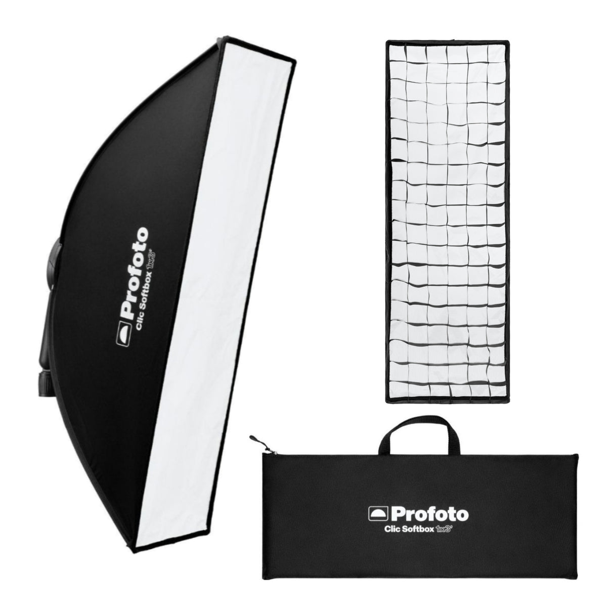 Profoto Clic 1x3-Feet Lightweight Portable Softbox with Integrated Handle and Clic Softgrid Bundle