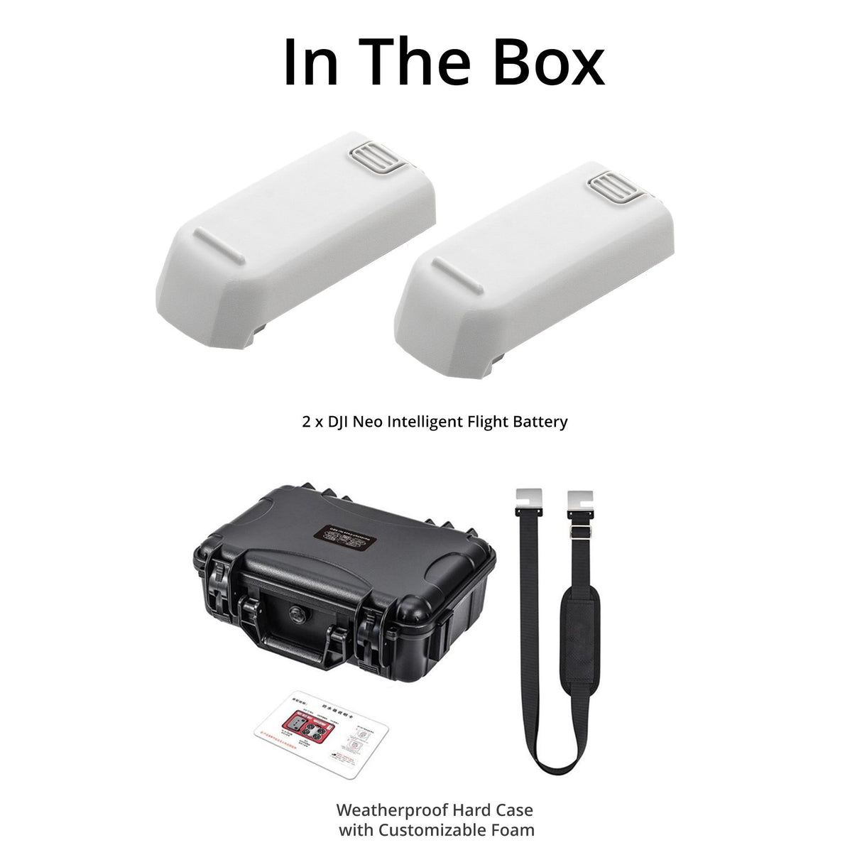 DJI Neo Intelligent Flight Battery (2-Pack) with Weatherproof Hard Case Bundle