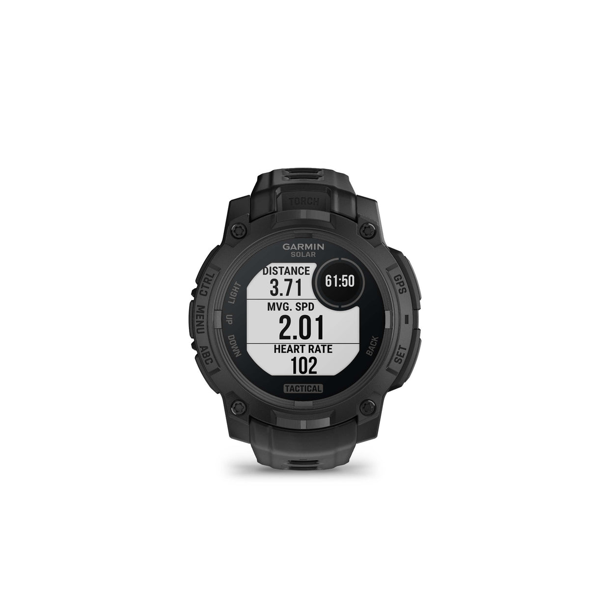 Garmin Instinct 3 45mm Solar Tactical Smartwatch with Built-in Flashlight (Black with Black Band)