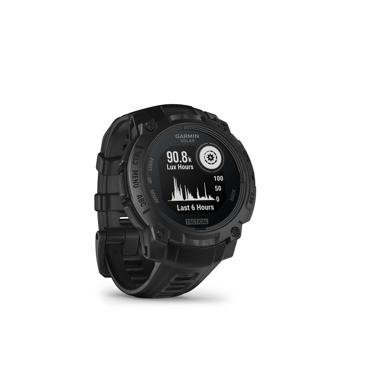 Garmin Instinct 3 45mm Solar Tactical Smartwatch with Built-in Flashlight (Black with Black Band)