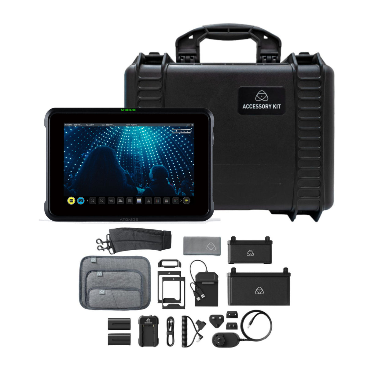 Atomos Shinobi 7-Inch 4K HDMI HDR Photo and Video Monitor and Universal Accessory Kit Bundle